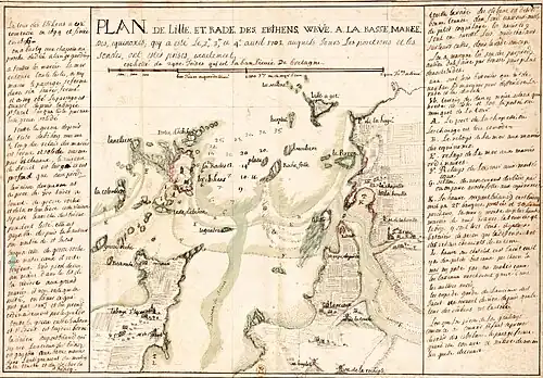 Plan de La Baie de Lancieux et des Ebihens datant de 1703.