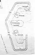 Plan en élévation de la batterie