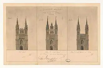 Clocher de la cathédrale d'Angers, 1836.