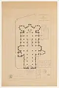 Plan de la cathédrale de Cambrai, par C. L. Génuys (1883).