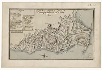 Plan de la conquête de l'Ile de La Dominique, Marquis de Bouillé (1778).