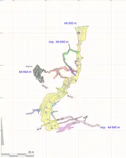 Plan de la grotte de Sainte-Araille.