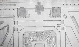 Plan de la Grotte de Meudon et de ses abords, fin du XVIIe&nbsp;siècle, Archives nationales.