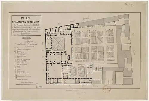 Plan de l'enclos du noviciat des Jésuites