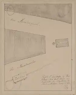 Plan de la pointe Saint-Eustache au XVIIIe siècle.
