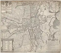 Plan de la ville de Troyes, en France.