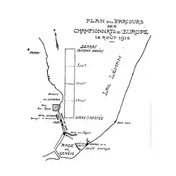 Une carte de Genève avec les lieux relatifs à la compétition