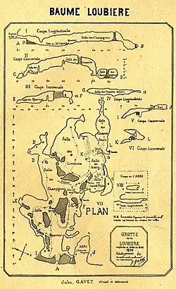Plan de la Baume Loubière réalisé en 1899 par Jules Gavet (1875-1916)