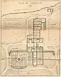 Plan du domaine de Longwood en 1821.
