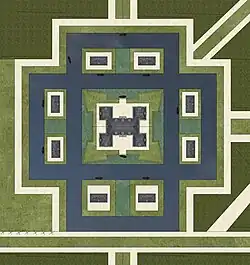 Restitution du plan du château-neuf de Princé, dit le Palais de la Volupté, vers 1630