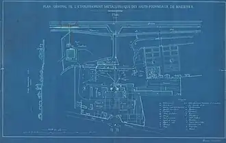 Plan général de la fonderie de Mazières.