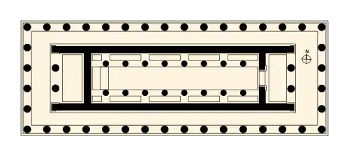 Plan du temple d'Héra à Olympie.