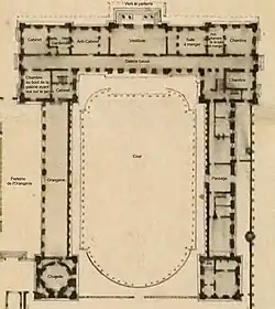 Distribution du rez-de-chaussée du château de Sceaux, d'après l'inventaire après décès de Colbert, 1683.