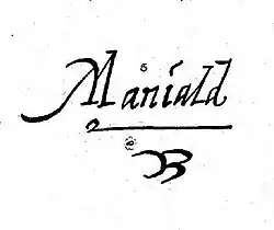 signature d'Étienne Maniald