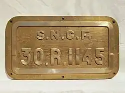 Plaque de tender 30 R. Elles étaient démunies de fenêtres d'affectation.