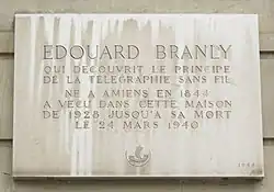 Édouard Branly résida au no 87 de 1928 à sa mort en 1940.