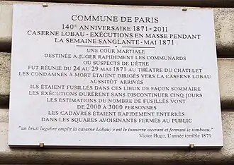 Plaque commémorative.