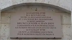 N° 1 - Plaque honorant Jean Diot et Bruno Lenoir.