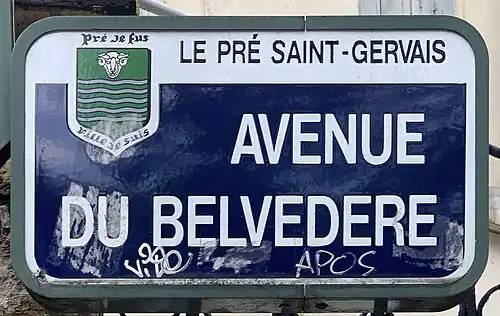 Plaque de l'avenue au Pré-Saint-Gervais.