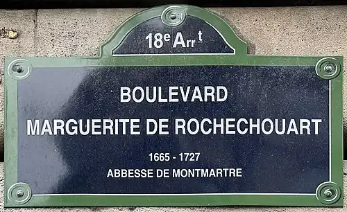 Plaque de rue côté 18e (côté nord).