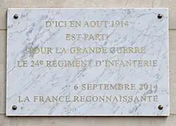 Plaque du 24e régiment d'infanterie.