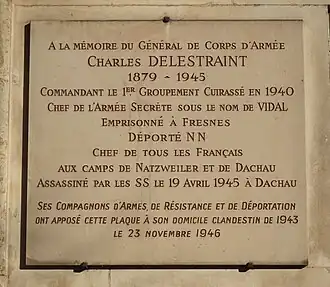 Plaque au no 35 boulevard Murat (Paris).