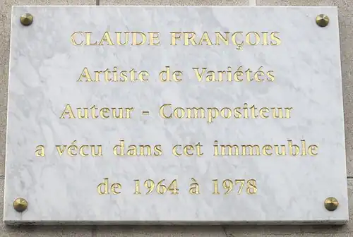Plaque au 46, boulevard Exelmans (Paris XVIe).