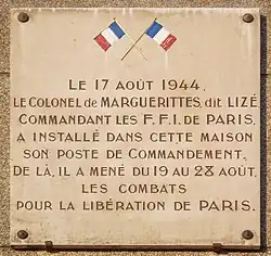 Plaque au no&nbsp;5.