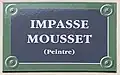 Plaque de l'impasse.