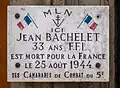 Plaque au no 79 commémorant la mort du FFI Jean Bachelet en 1944.