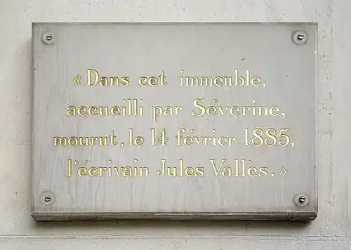 no 77 du boulevard Saint-Michel (Paris) où est mort Jules Vallès.