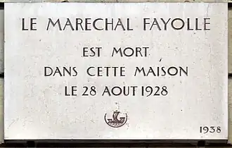 Plaque à Paris18 avenue de La Bourdonnais