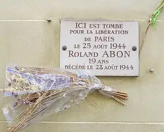 Plaque au no&nbsp;52.