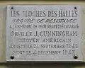 Plaque commémorative Orville J. Cunningham au 23, rue Boissy-d'Anglas à Paris.