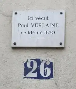 Plaque du no&nbsp;26.