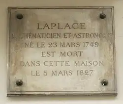 Plaque au n°108 rue du Bac.