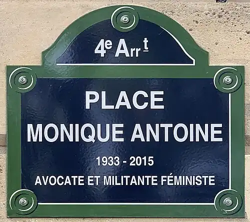 Plaque de la place