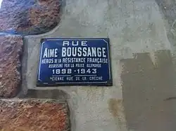 Plaque de rue en juin 2012.