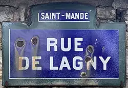 Plaque de la rue à Saint-Mandé.