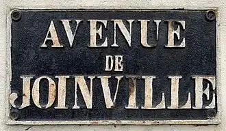 Plaque de la rue.