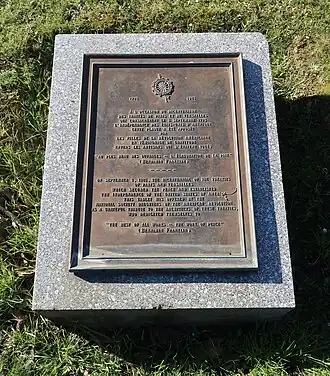 Plaque de 1983.