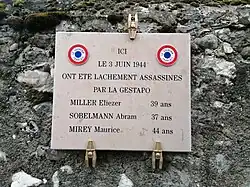 Plaque commémorative rue du Portail Rouge.