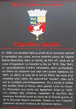 Plaque d'entrée.