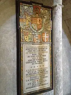 Photo d'une plaque commémorative britannique