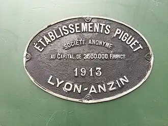 Plaque constructeur.