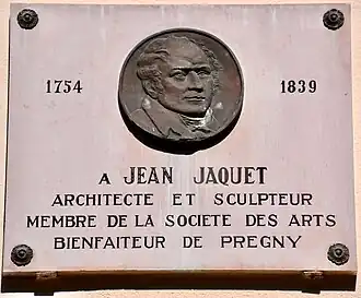 Plaque commémorative sur la façade de la maire de Pregny-Chambésy.