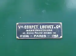 Plaque de constructeur de la 030T 75 ex-TIV.