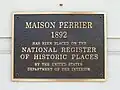 Plaque de l'hôtel Maison Perrier, à Nouvelle-Orléans.