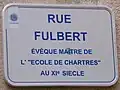 Plaque de la rue Fulbert de Chartres.