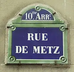 Plaque de pierre émaillée conforme à la réglementation de 1876